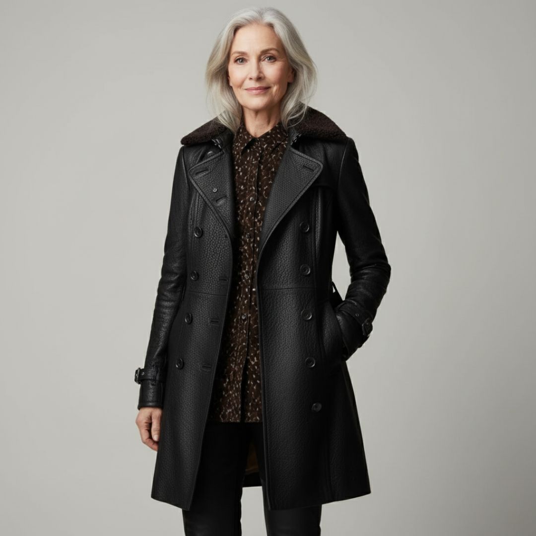 Evelyn | Tailored Vegan Leather Coat