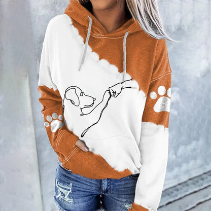 Trendy, casual hoodie with digital print