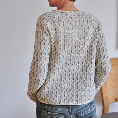 Victoria | Elegant Grey Sweater with Boat Neck