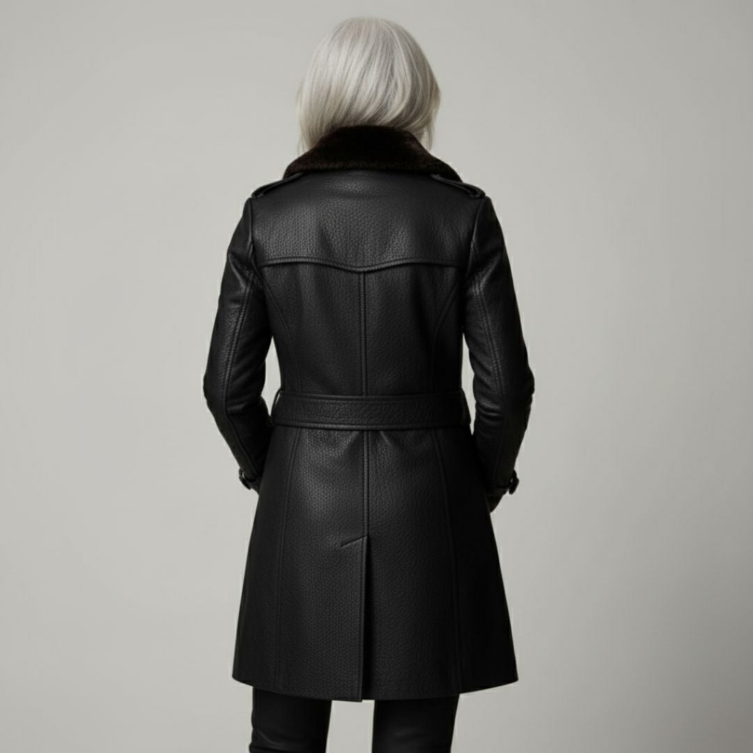 Evelyn | Tailored Vegan Leather Coat