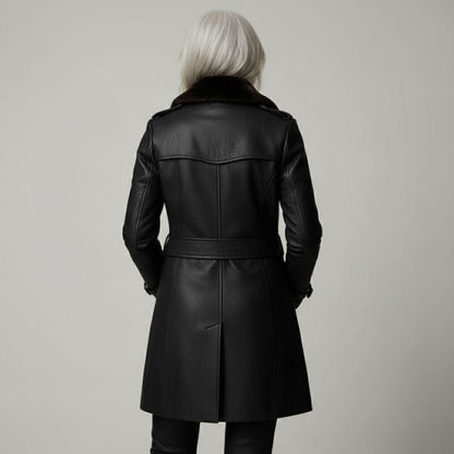 Evelyn | Tailored Vegan Leather Coat