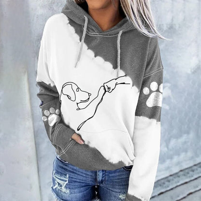 Trendy, casual hoodie with digital print