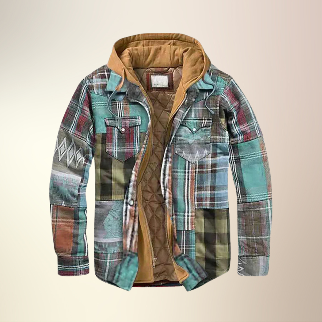 Yves™ I Patchwork jacket with checked pattern