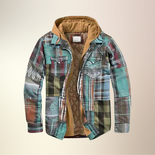 Yves™ I Patchwork jacket with checked pattern