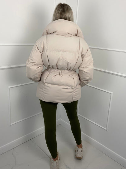KARLY | Short Belted Pocket Puffer Jacket