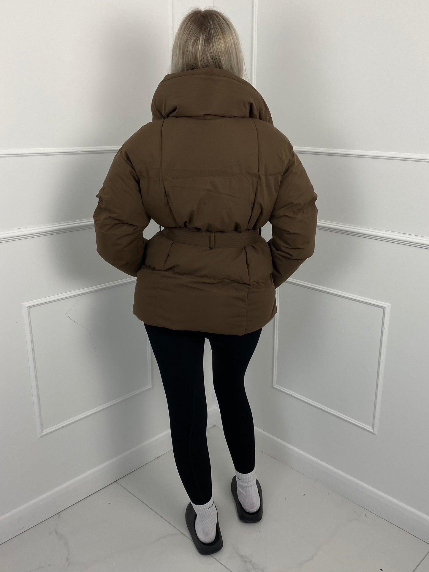 KARLY | Short Belted Pocket Puffer Jacket
