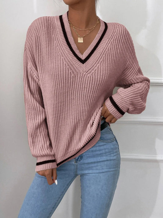 Marina | Striped Waffle Knit Sweater