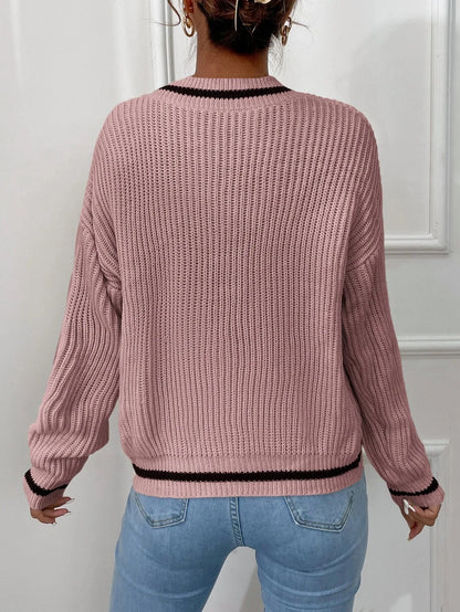 Marina | Striped Waffle Knit Sweater