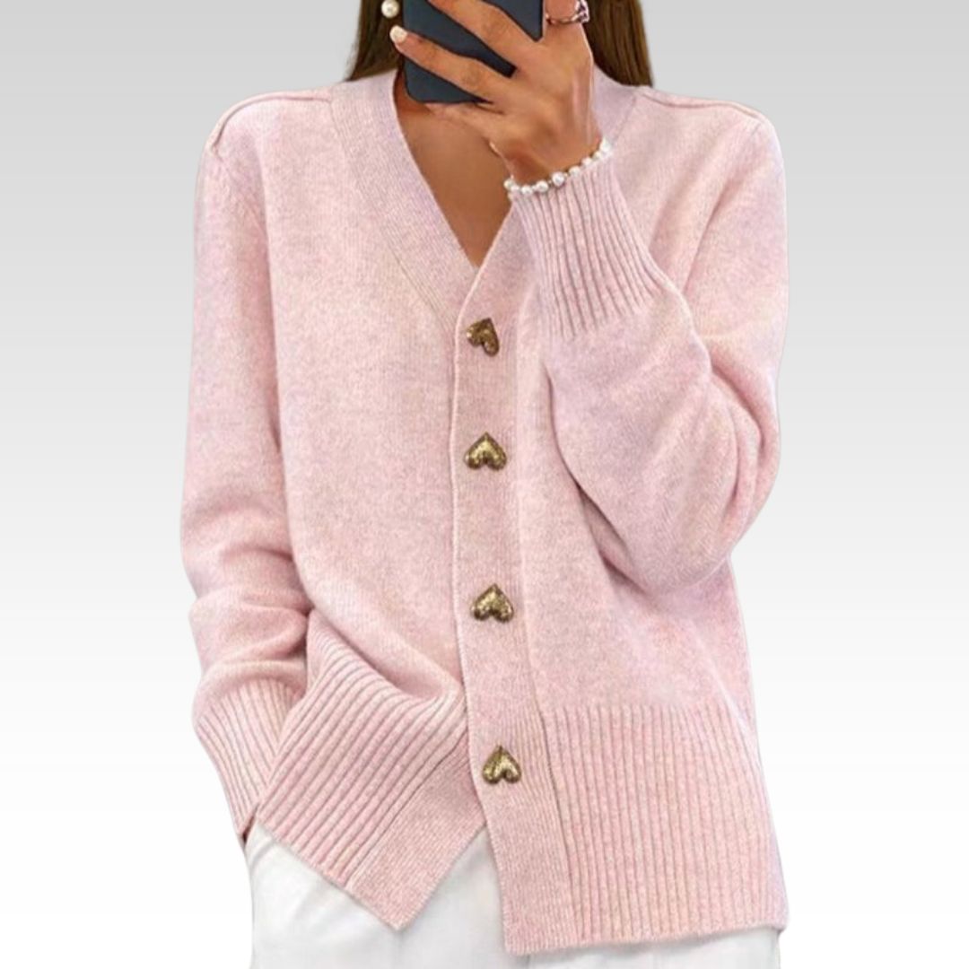Adele | Elegant Cardigan with Heart Buttons