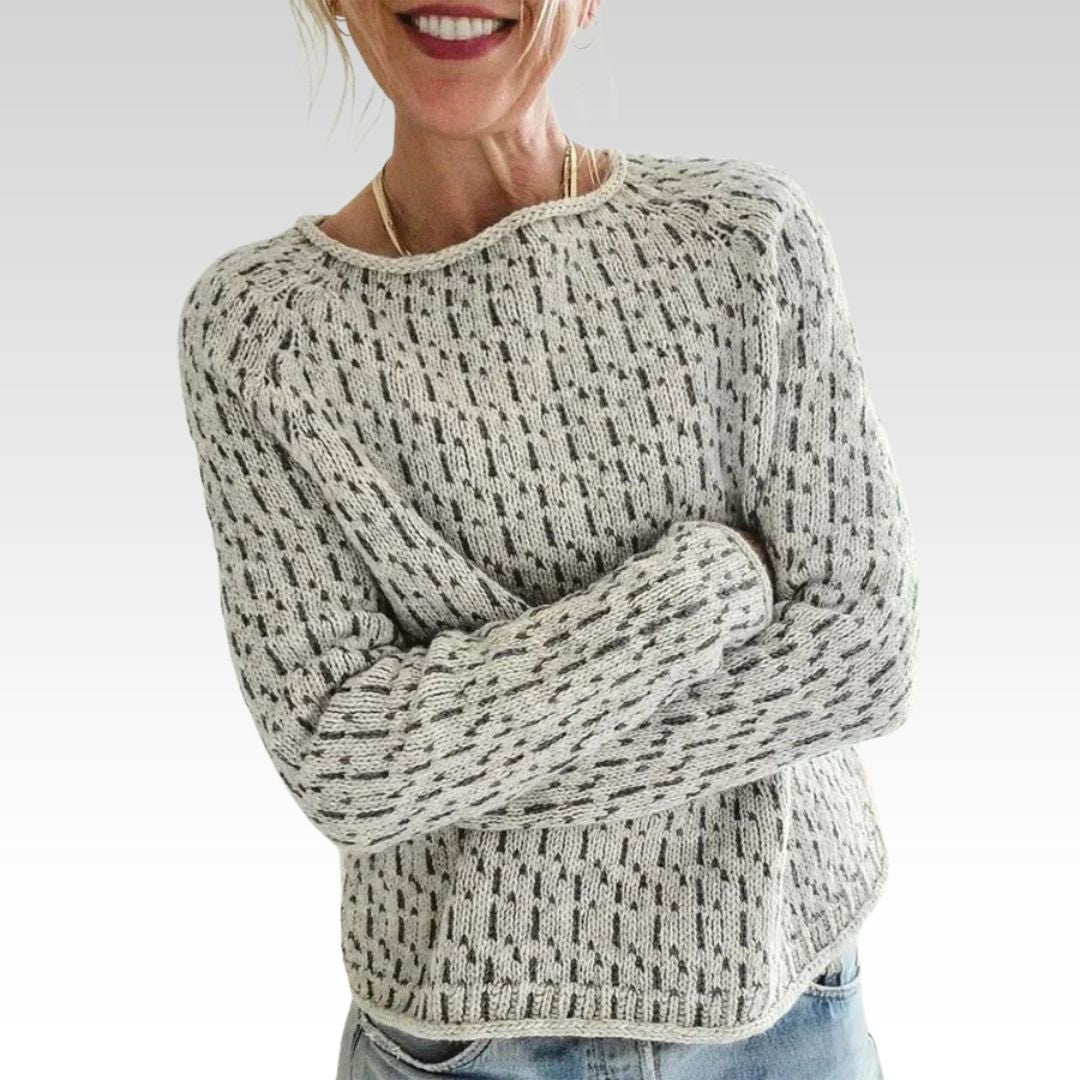 Victoria | Elegant Grey Sweater with Boat Neck